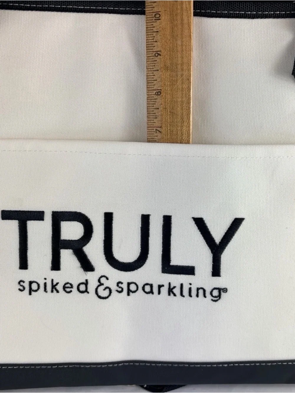 TRULY Black and White Branded Canvas Tote